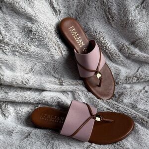 Italian Shoemakers Pink and Brown Sandals
